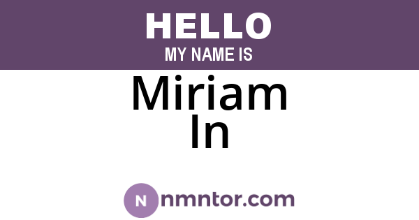 Miriam In