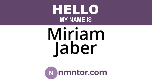 Miriam Jaber