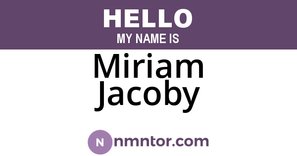 Miriam Jacoby