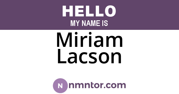 Miriam Lacson