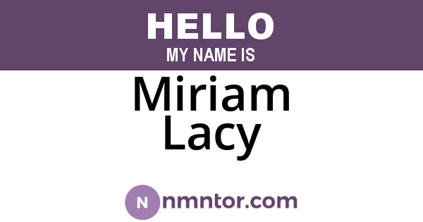 Miriam Lacy