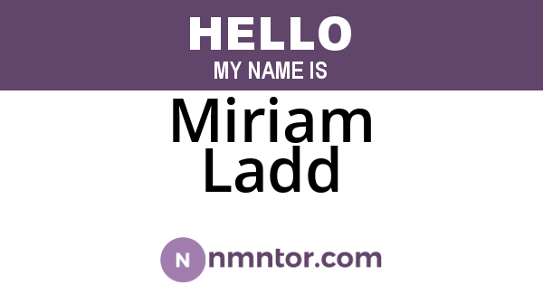 Miriam Ladd