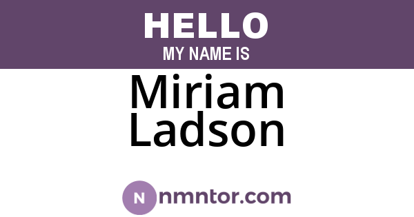 Miriam Ladson