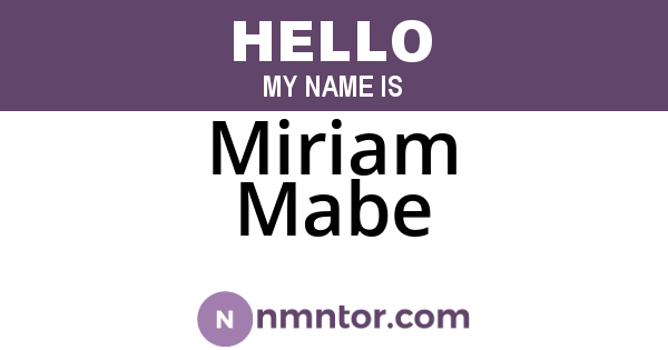 Miriam Mabe