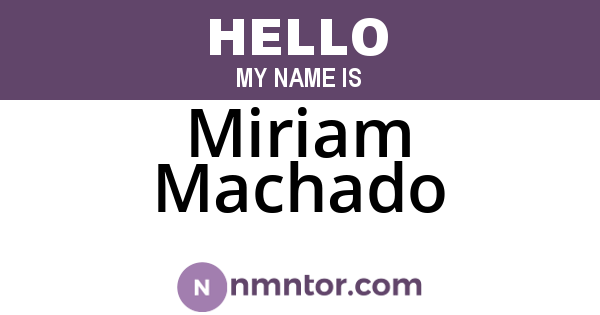 Miriam Machado