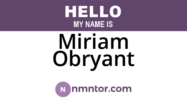 Miriam Obryant