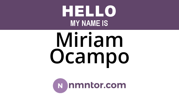 Miriam Ocampo