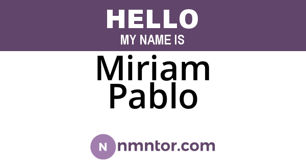 Miriam Pablo