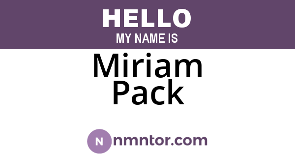 Miriam Pack