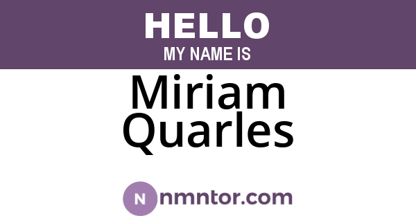 Miriam Quarles