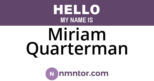 Miriam Quarterman
