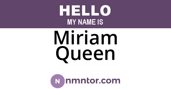 Miriam Queen