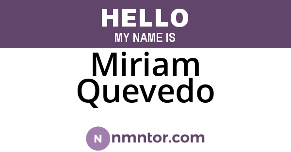 Miriam Quevedo