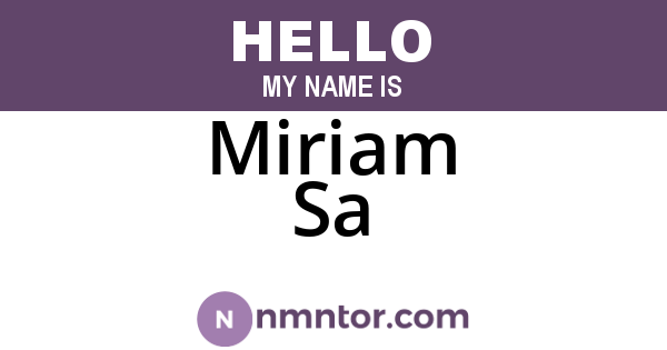 Miriam Sa
