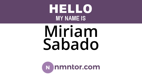Miriam Sabado