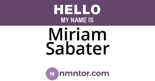Miriam Sabater