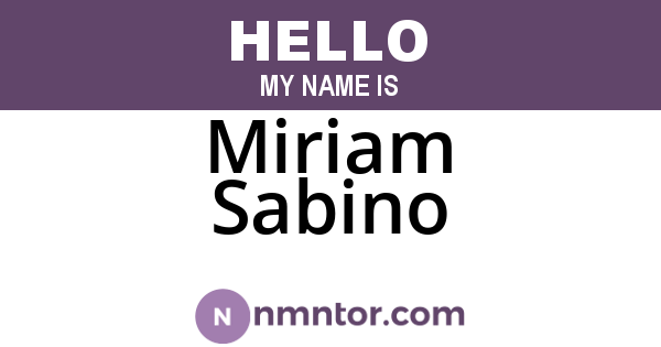 Miriam Sabino