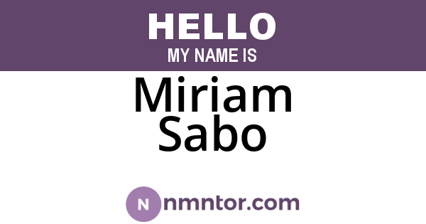Miriam Sabo