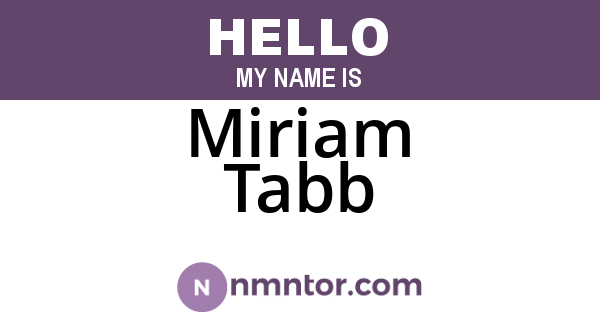 Miriam Tabb