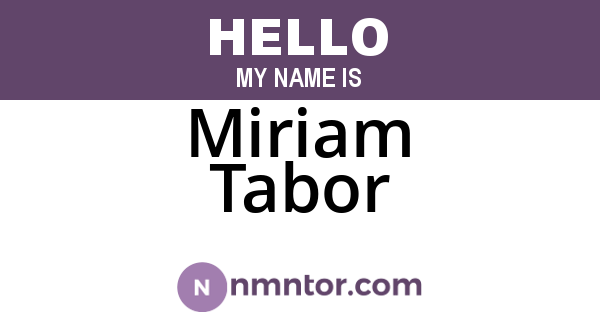 Miriam Tabor