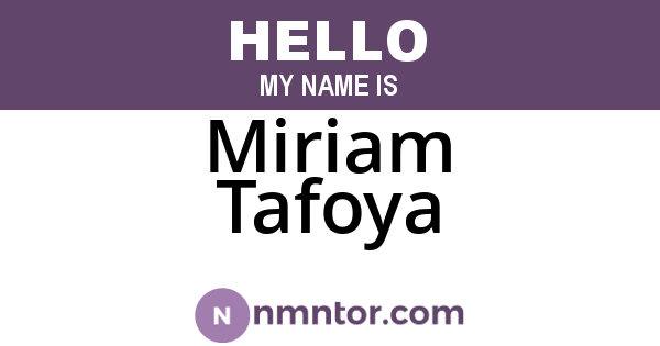 Miriam Tafoya
