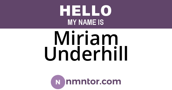 Miriam Underhill