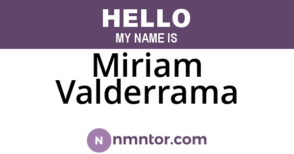 Miriam Valderrama