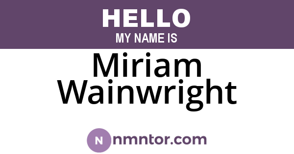 Miriam Wainwright