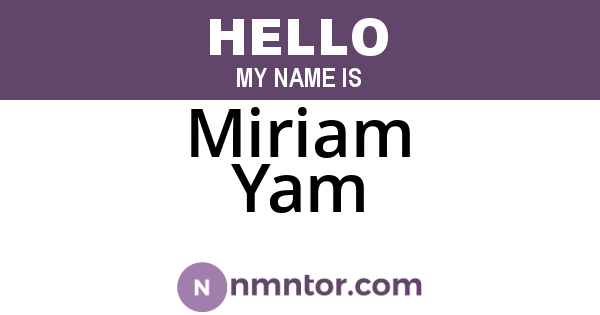 Miriam Yam