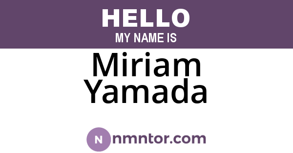 Miriam Yamada