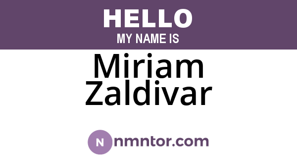 Miriam Zaldivar