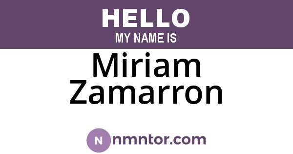 Miriam Zamarron