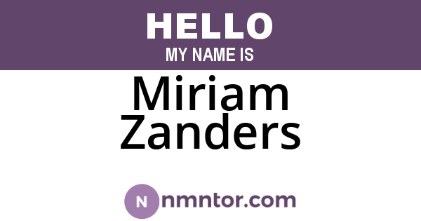 Miriam Zanders