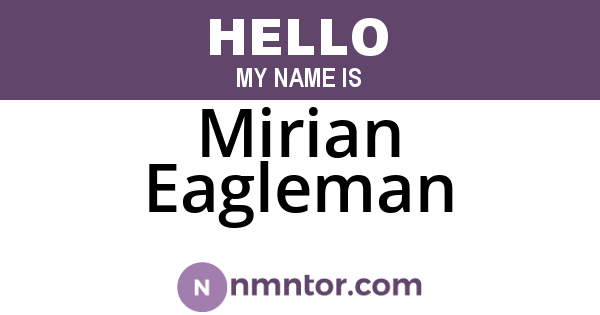 Mirian Eagleman