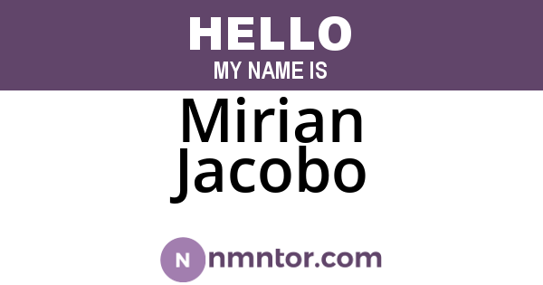 Mirian Jacobo