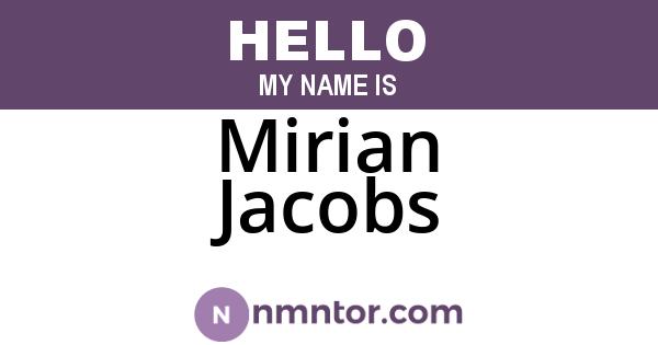 Mirian Jacobs