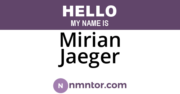 Mirian Jaeger
