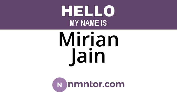 Mirian Jain