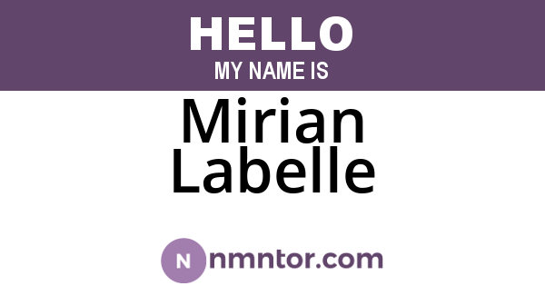 Mirian Labelle