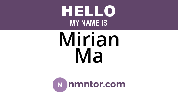 Mirian Ma