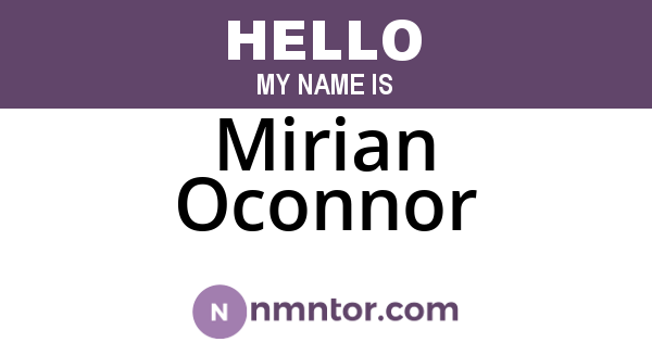 Mirian Oconnor