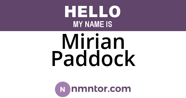 Mirian Paddock
