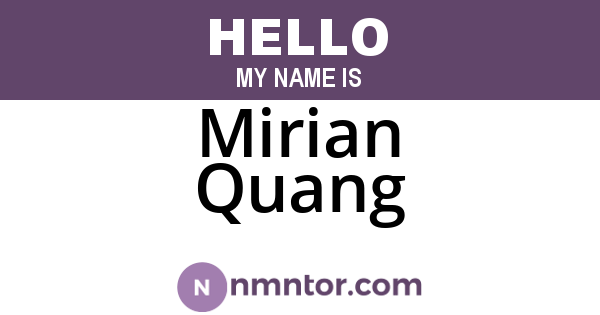 Mirian Quang