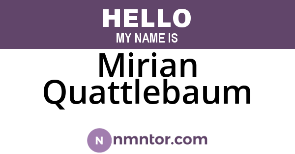 Mirian Quattlebaum