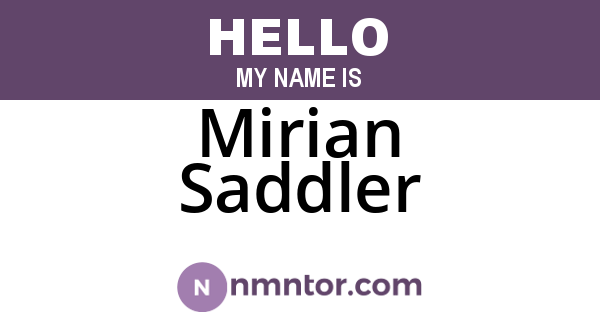 Mirian Saddler