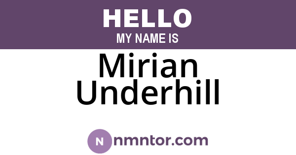 Mirian Underhill