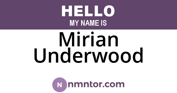 Mirian Underwood