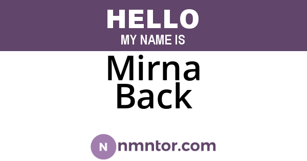 Mirna Back
