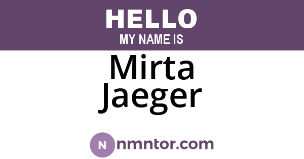 Mirta Jaeger