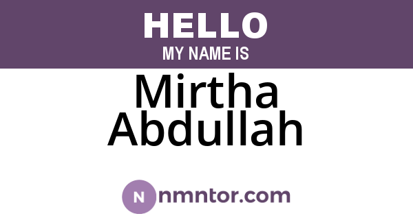 Mirtha Abdullah